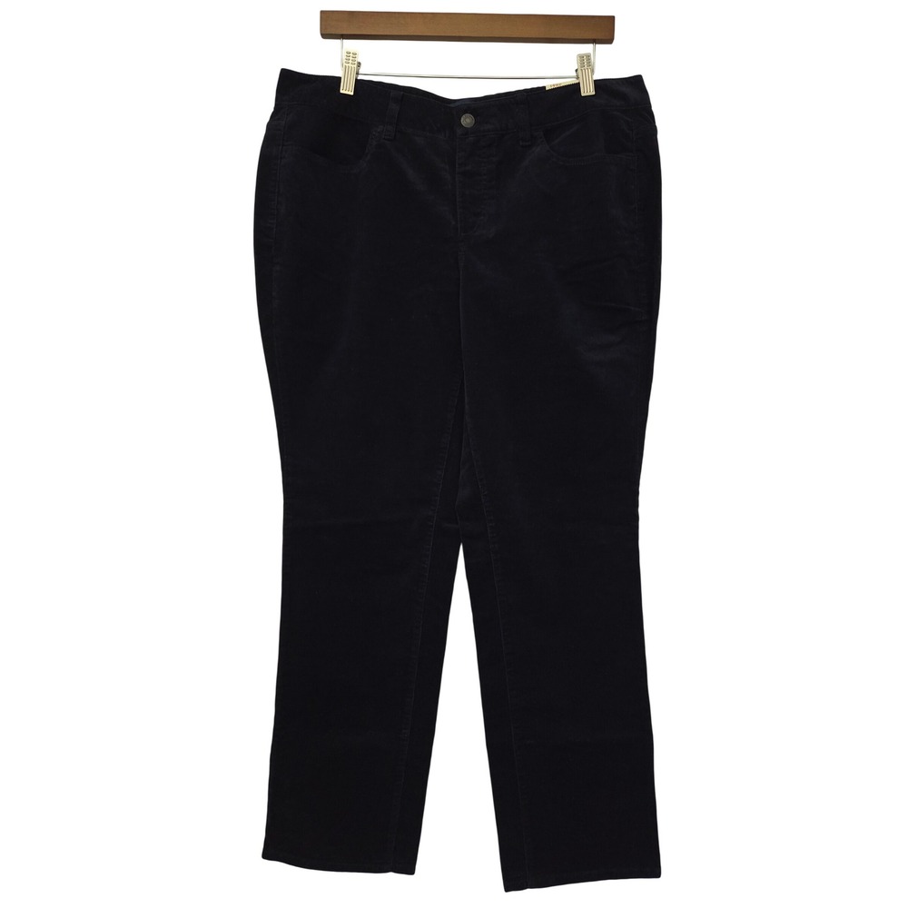 Talbots Petite Heritage Straight Corduroy Pants Women 14WP Navy Blue NWT $99